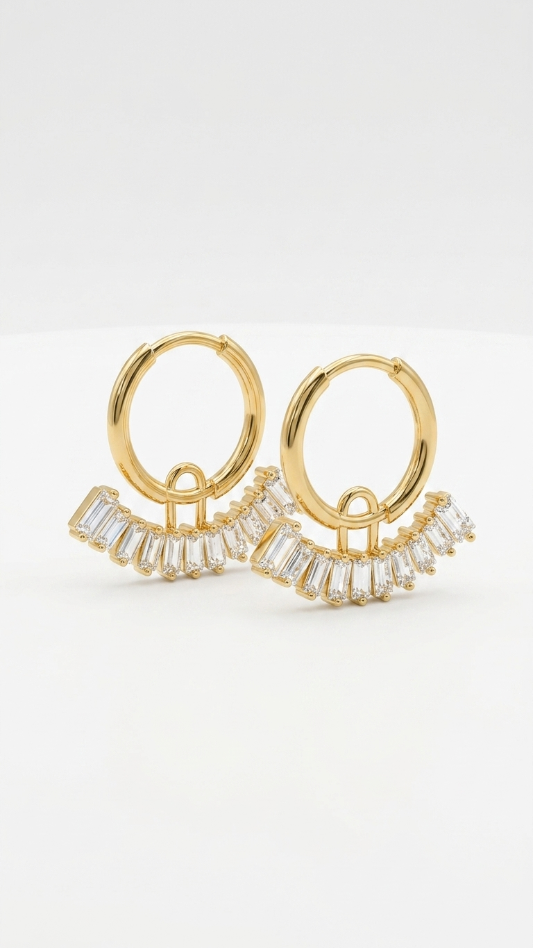 Emerald 18k gold plated Earrings