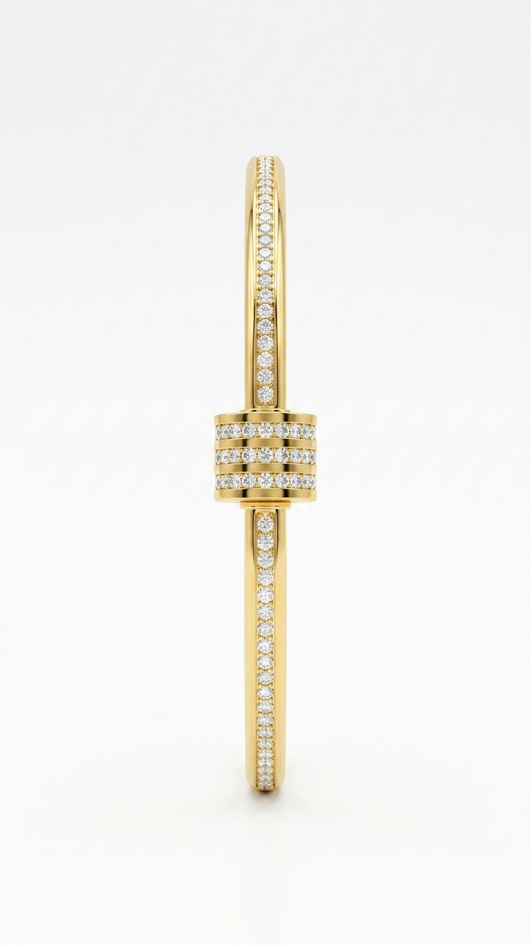 Crystal Harmony 18K Gold Plated Kadha Bracelet