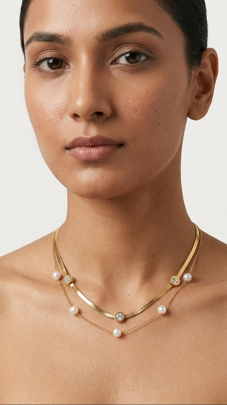Pearl Fusion 18K Gold Plated Necklace
