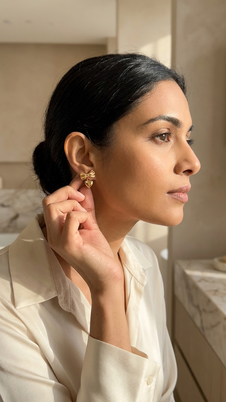 Belle Bow 18K Gold Plated Earrings
