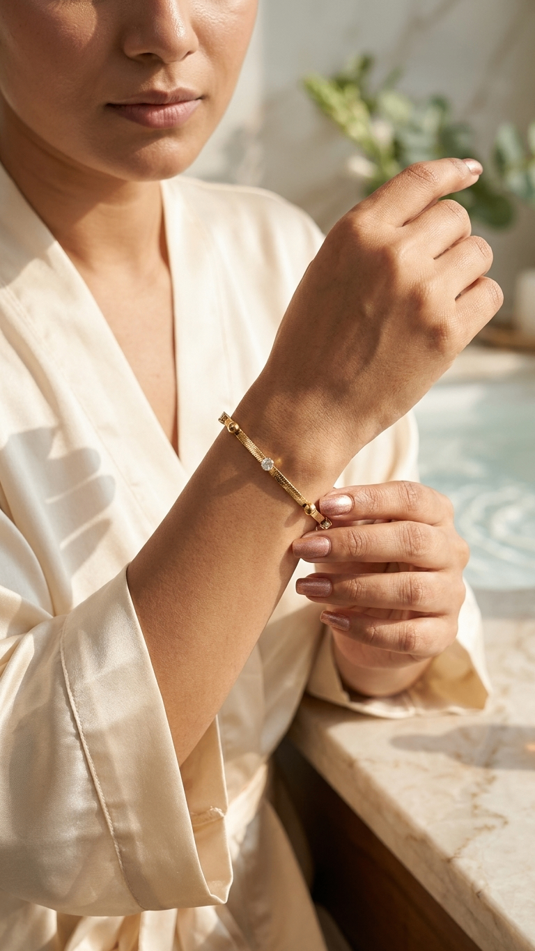 Radiant Stone 18K Gold Plated Bracelet