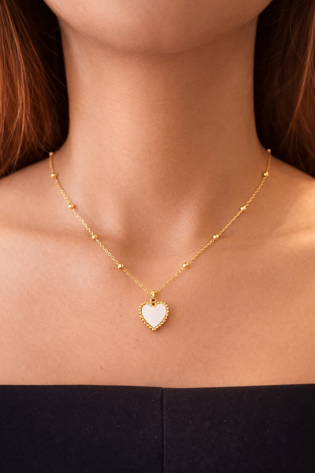 Two-Faced Heart 18k gold plated Necklace