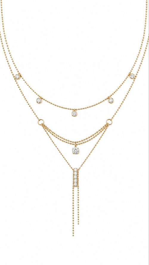 3 Tier Stella Necklace set 18K Gold Plated