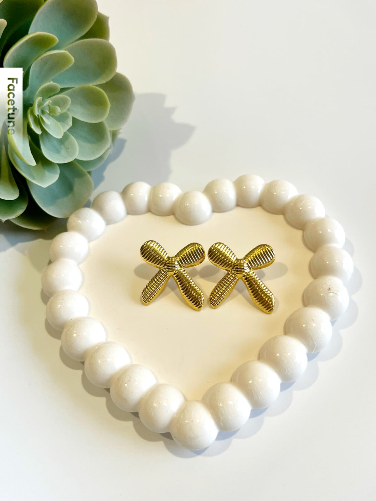 Chic Ribbon 18K Gold plated Earrings