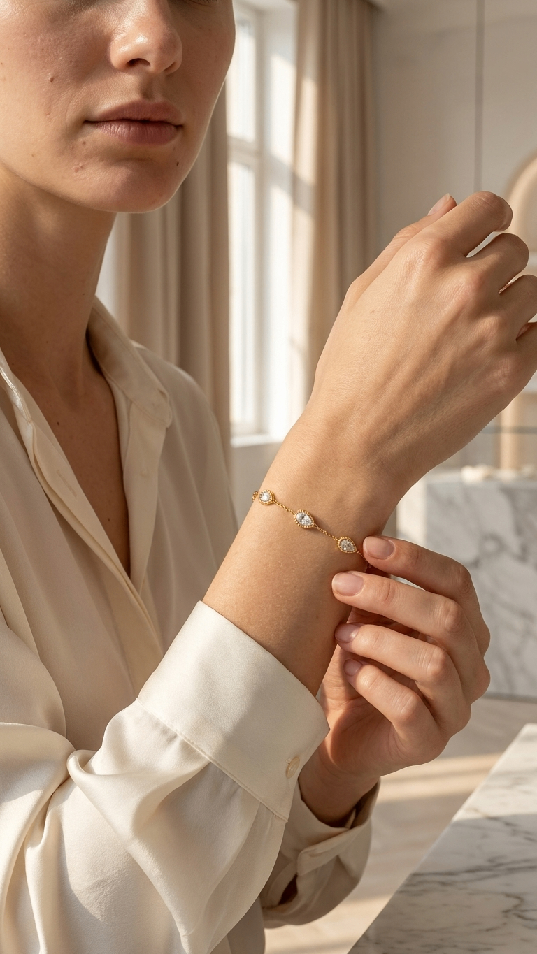 Stone serenity 18K Gold Plated Bracelet