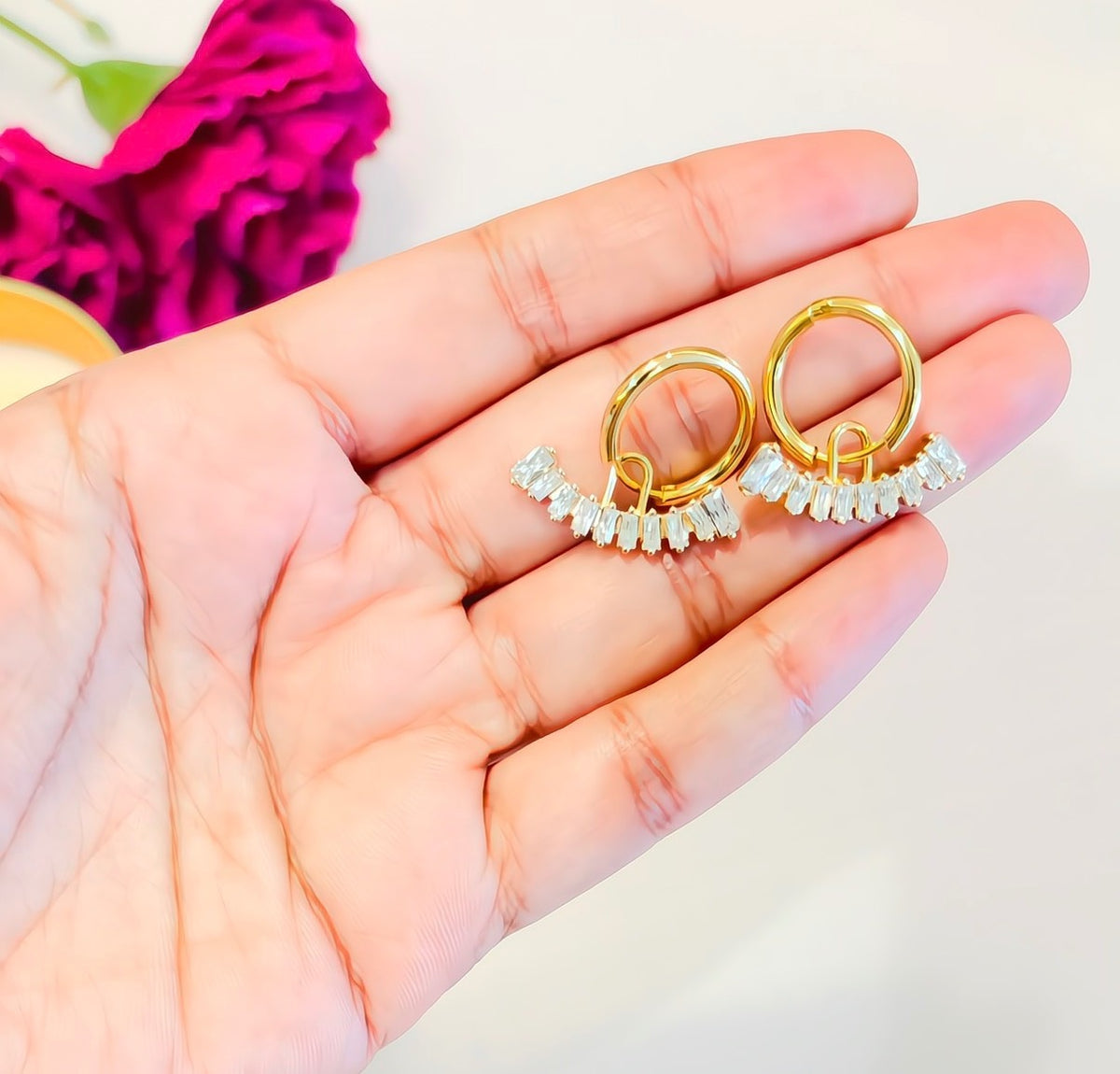 Emerald 18k gold plated Earrings