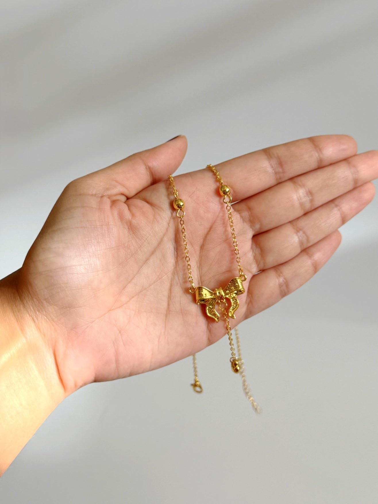 Dainty Bow 18K Gold plated Necklace