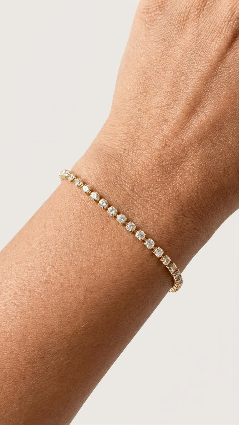Crystal Cascade 18K Gold Plated Bracelet