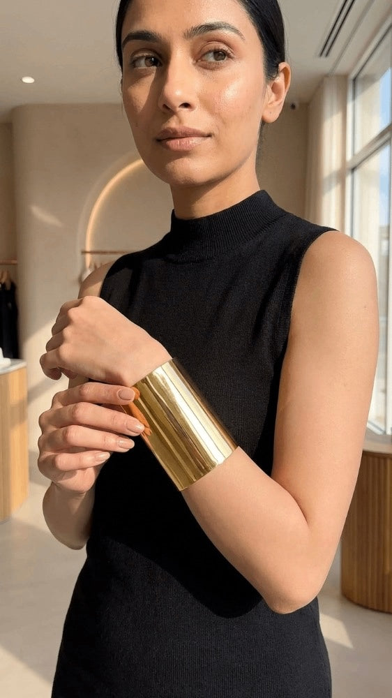 Satin cuff 18K Gold Plated Bracelet