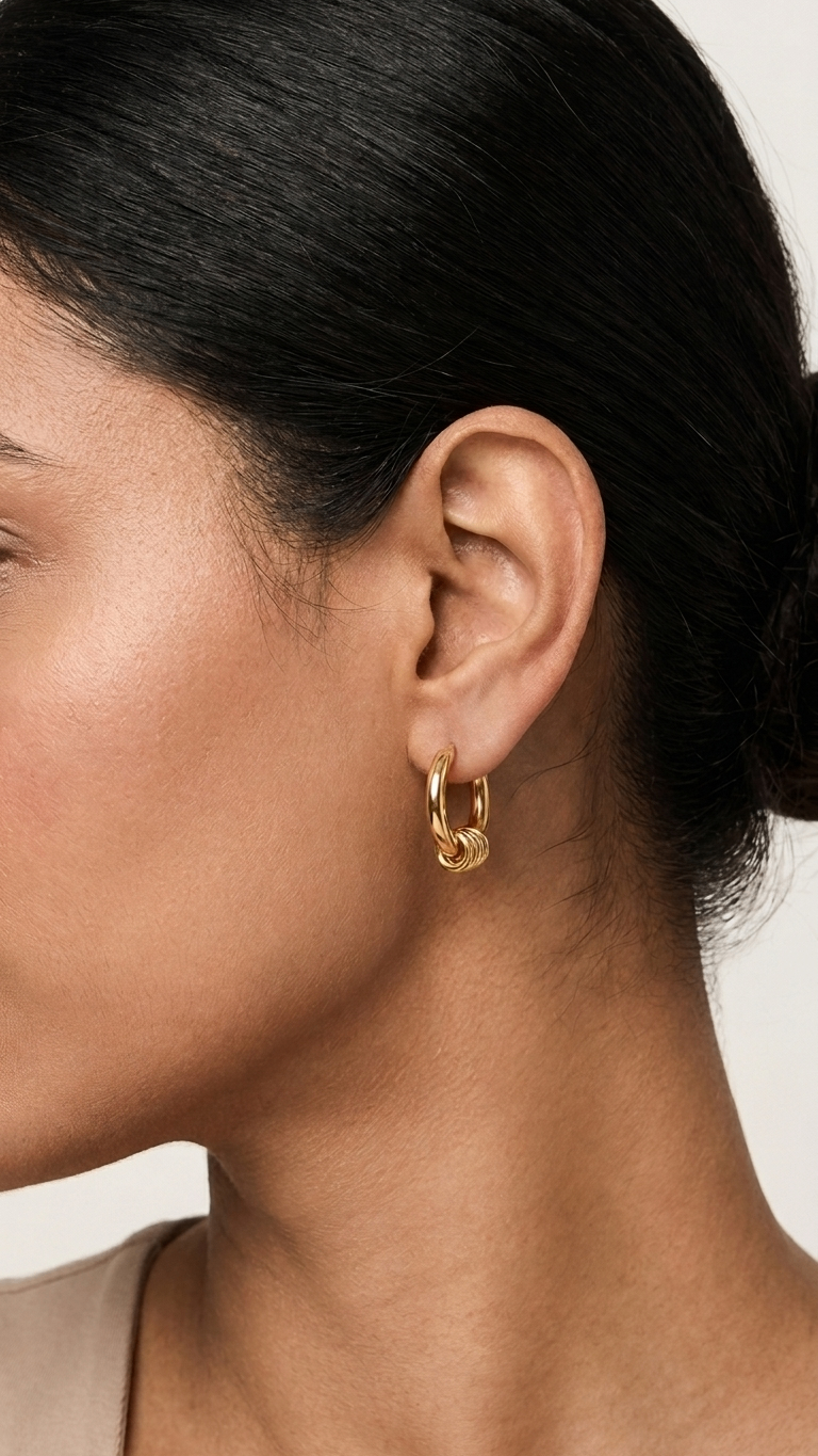 Multi Rings 18K Gold Plated Earrings