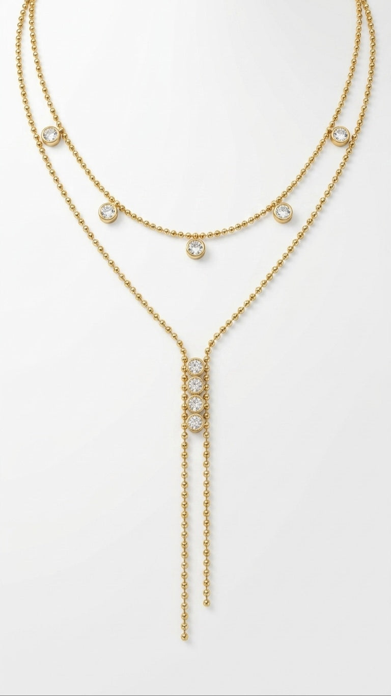 Emeris Duo 18k Gold plated Necklace