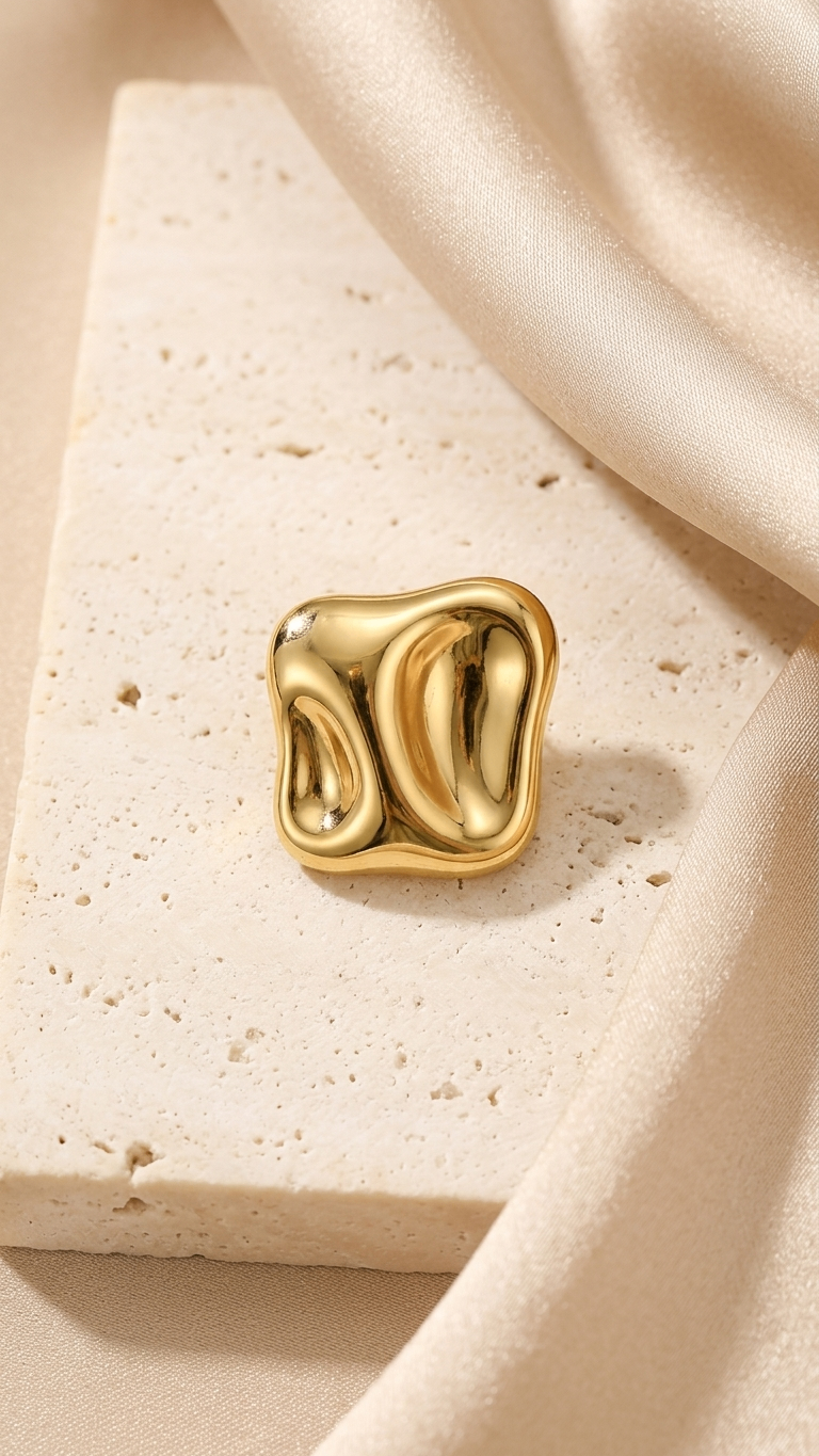 Modern Melted 18K Gold plated earrings