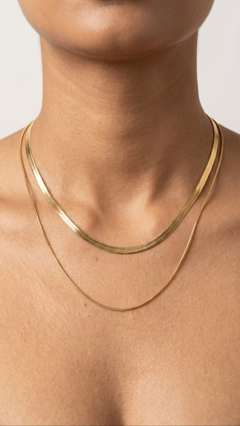 Two layered Stella 18K Gold Plated Necklace