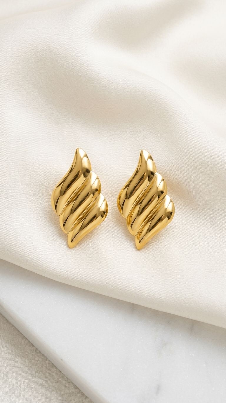 Vortex Twist 18K Gold Plated Earrings
