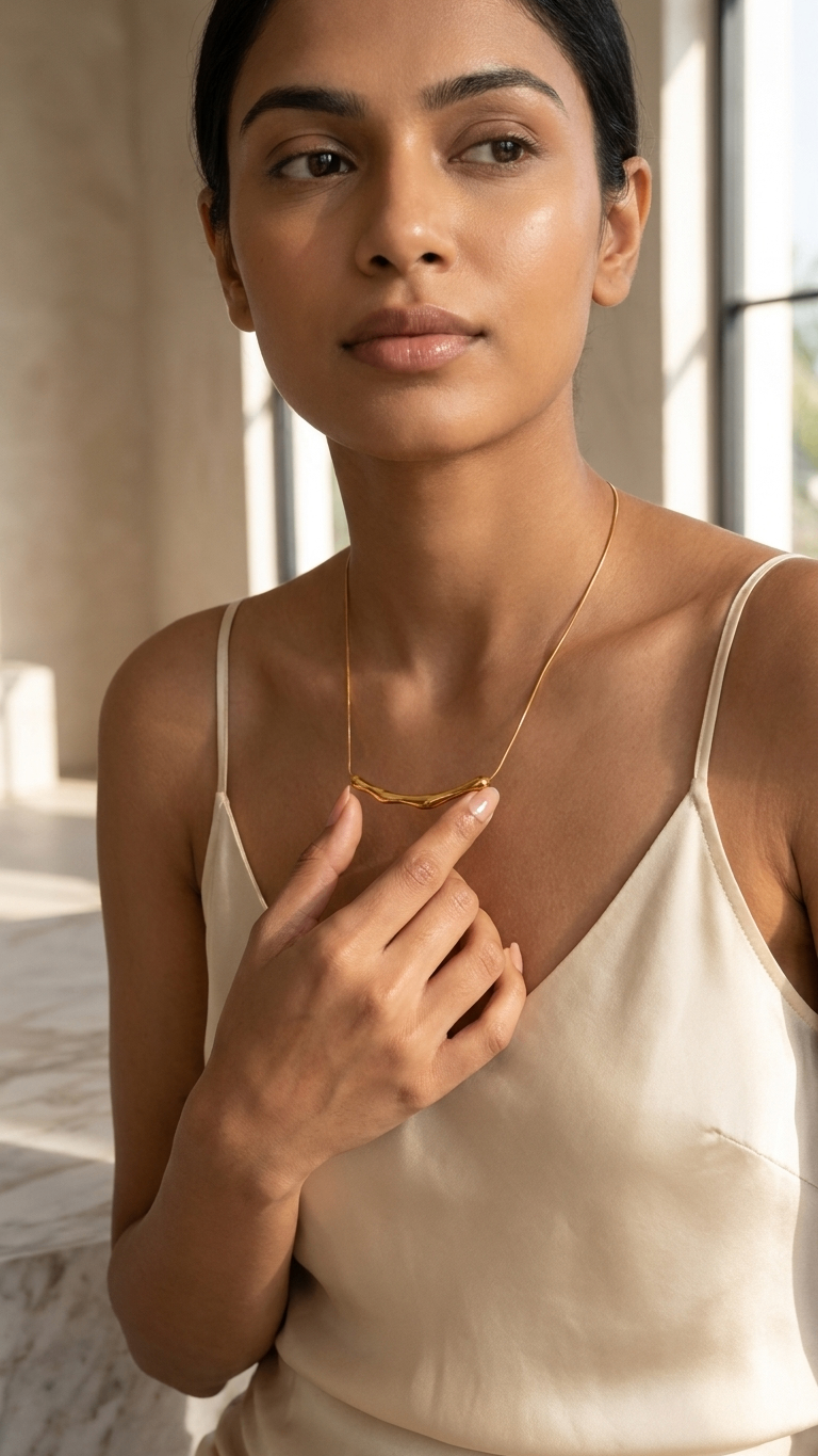The gold wave 18k gold plated necklace