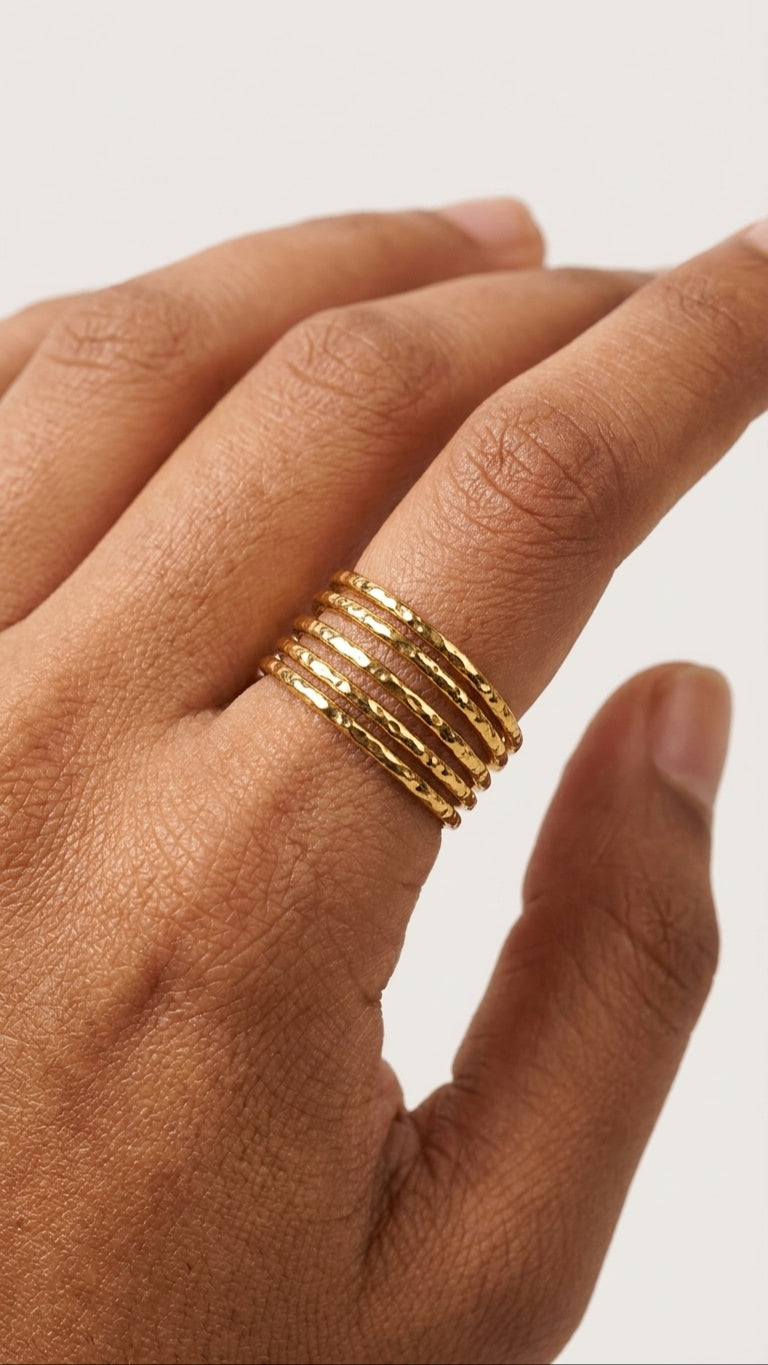 Metro Lines Ring 18K Gold Plated