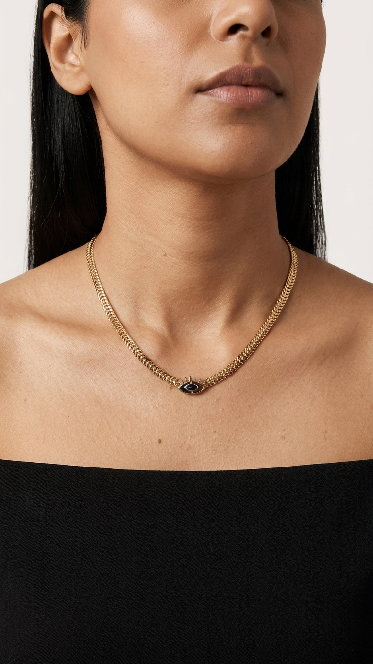 Nazar Amulet 18K Gold Plated Necklace