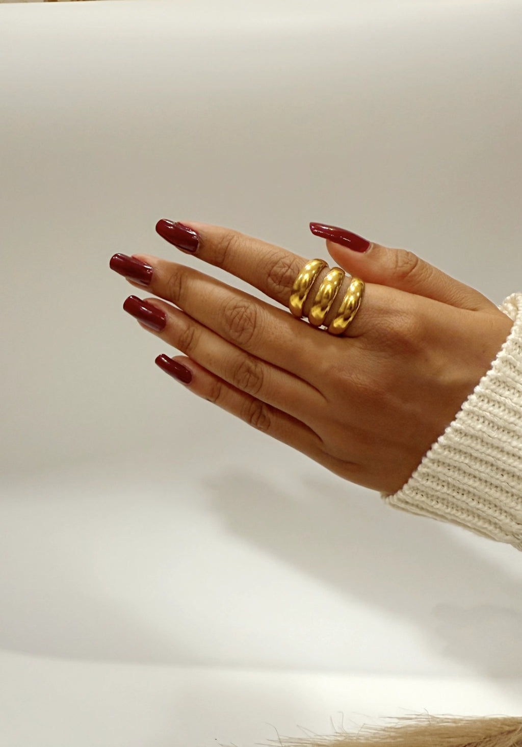 3 Layered Loop Ring 18k Gold Plated