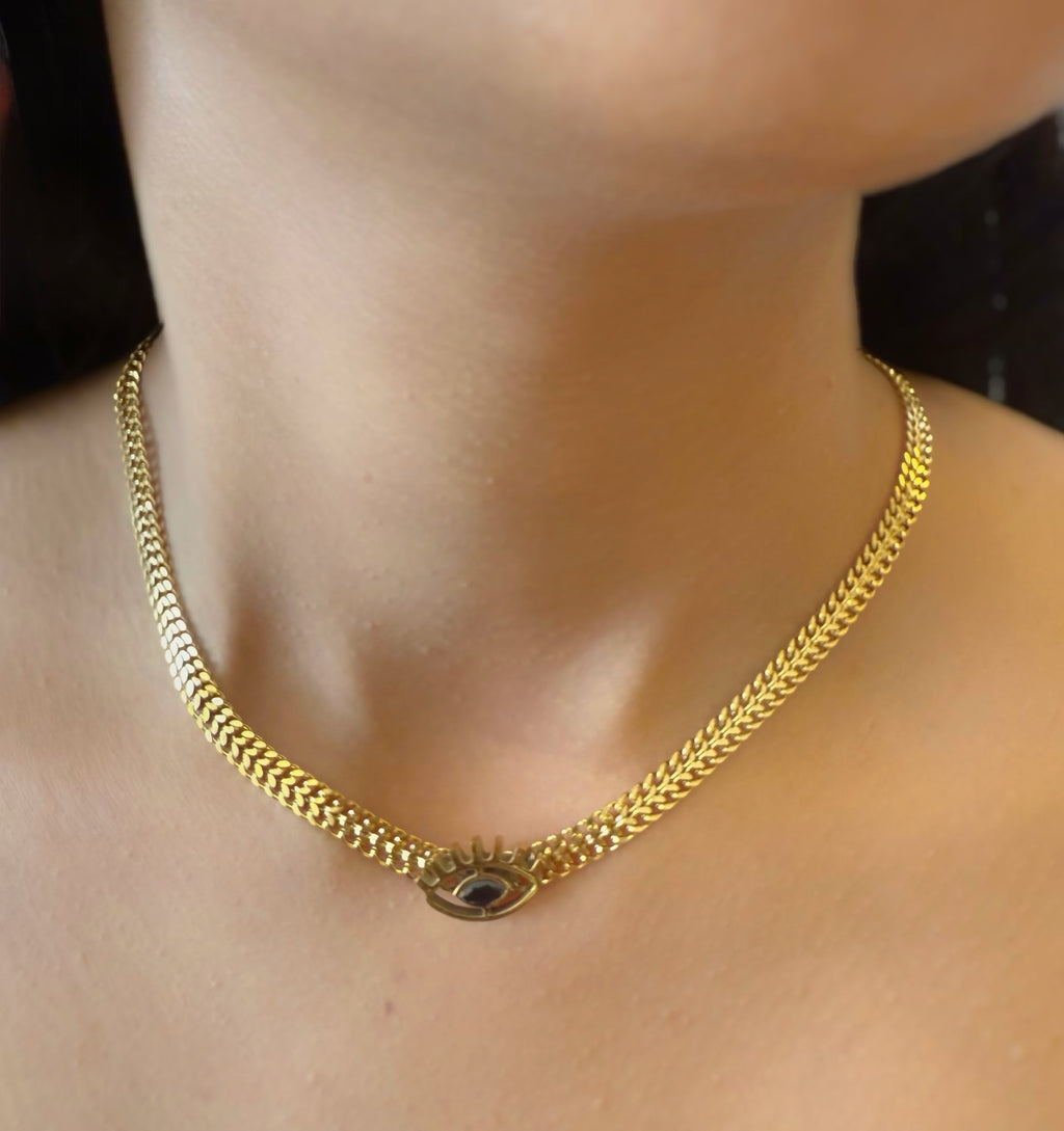 Nazar Amulet 18K Gold Plated Necklace