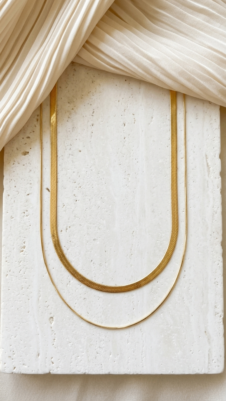 Two layered Stella 18K Gold Plated Necklace