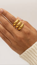 3 Layered Loop Ring 18k Gold Plated