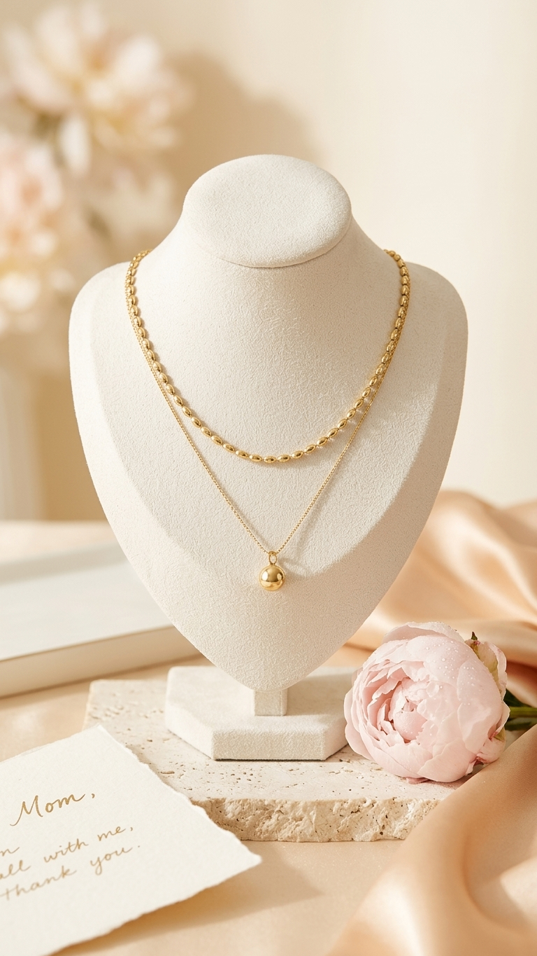 Orbital Minimalist Double-Layered 18k Gold Plated Necklace