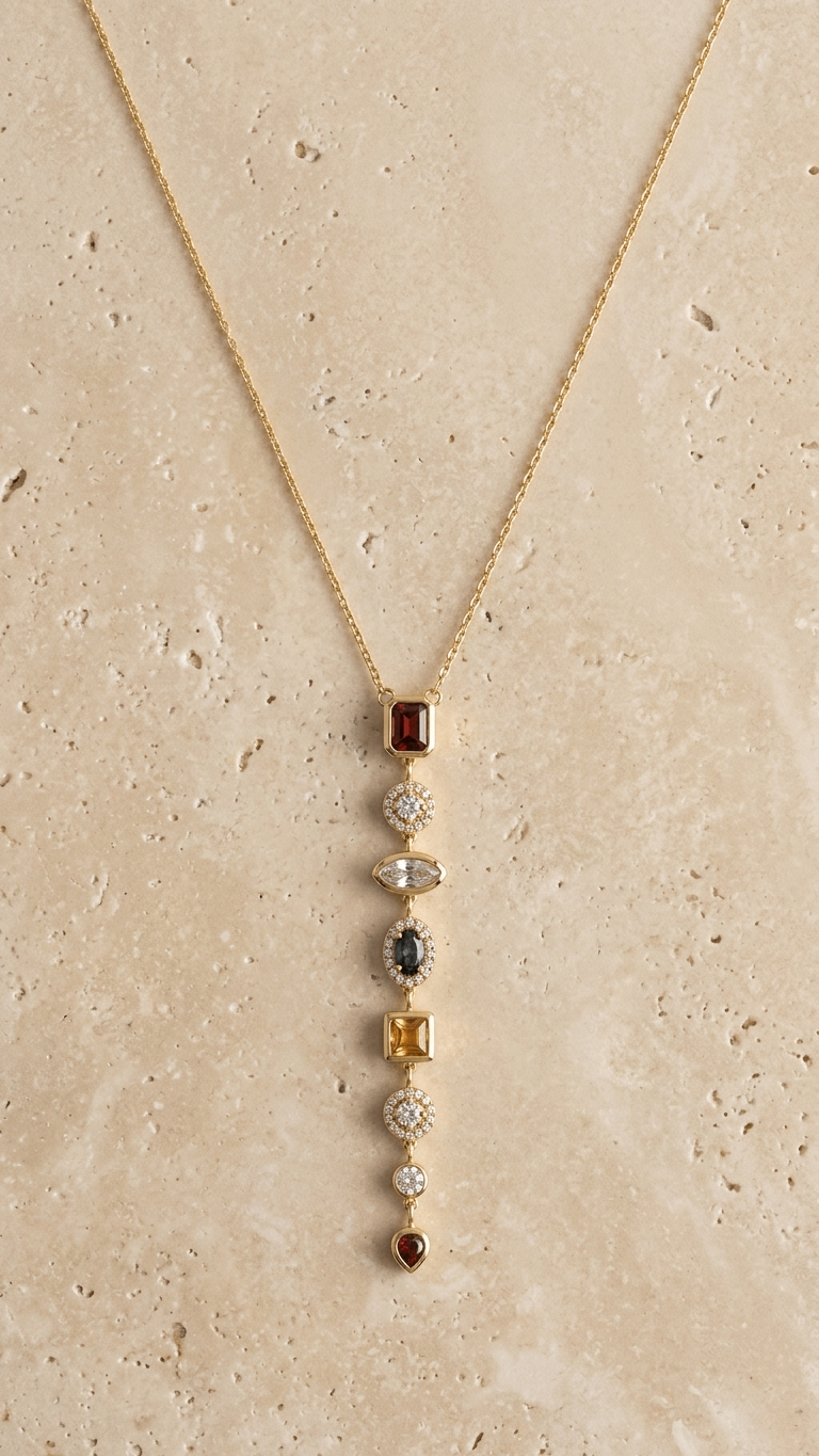 Cosmic Shapes 18K Gold Plated Necklace
