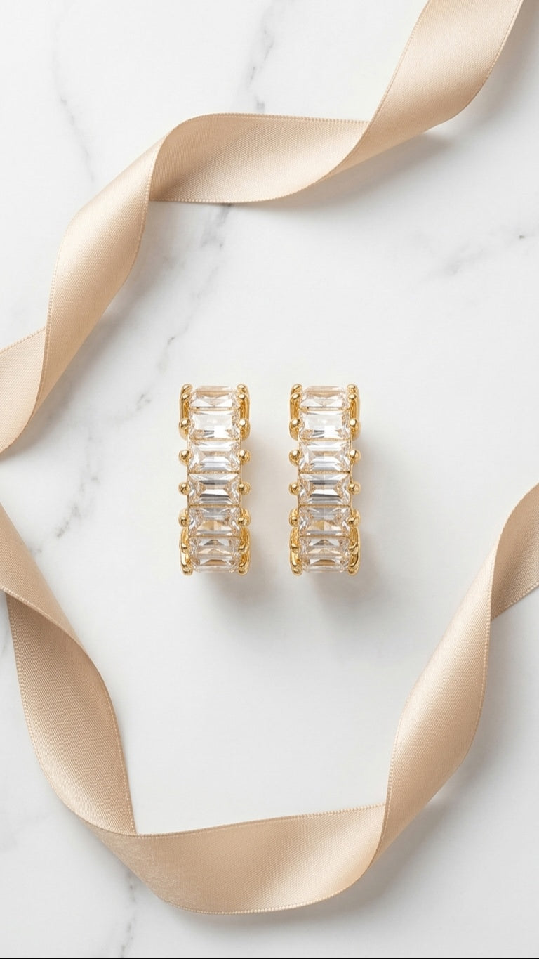 Aura stone 18k gold plated Earrings