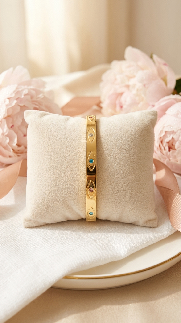 Evileye 18K Gold Plated Kadha Bracelet
