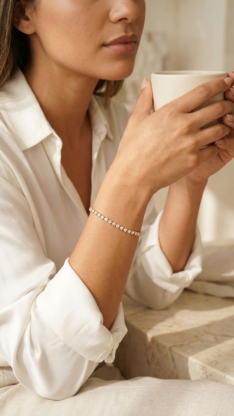 Crystal Cascade 18K Gold Plated Bracelet