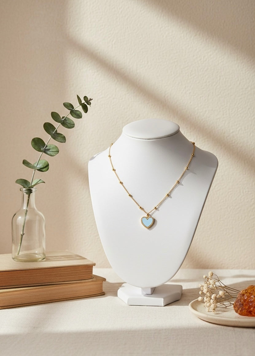 Two-Faced Heart 18k gold plated Necklace