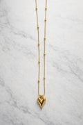 Sleak heart 18k gold plated necklace
