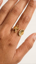 Star Shell Ring 18K Gold Colour Plated