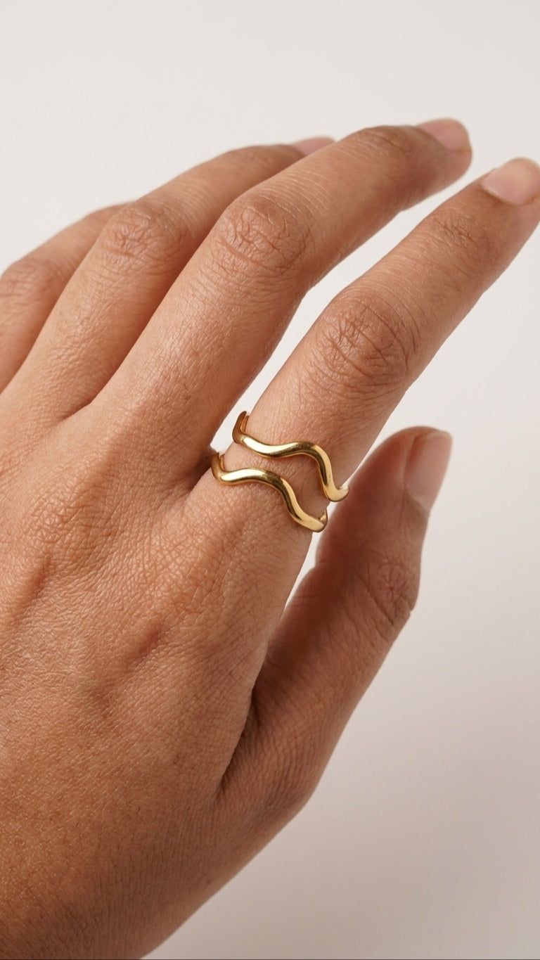Ripple Ring 18K Gold plated