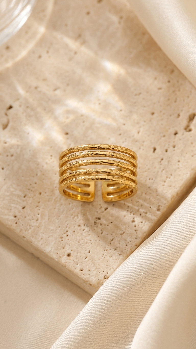 Metro Lines Ring 18K Gold Plated