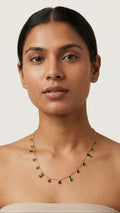 Deep Emerald 18K Gold plated Necklace