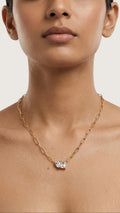 Gemini Stone 18K Gold Plated Necklace
