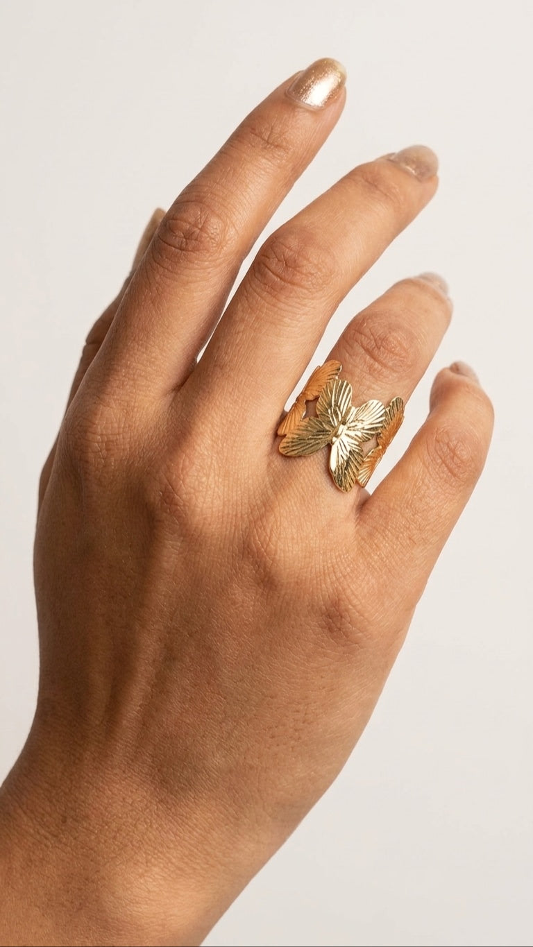 Butterfly 18K Gold Plated Ring