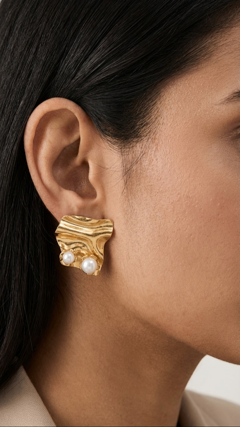 Artistry Pearl 18K Gold Plated Earrings