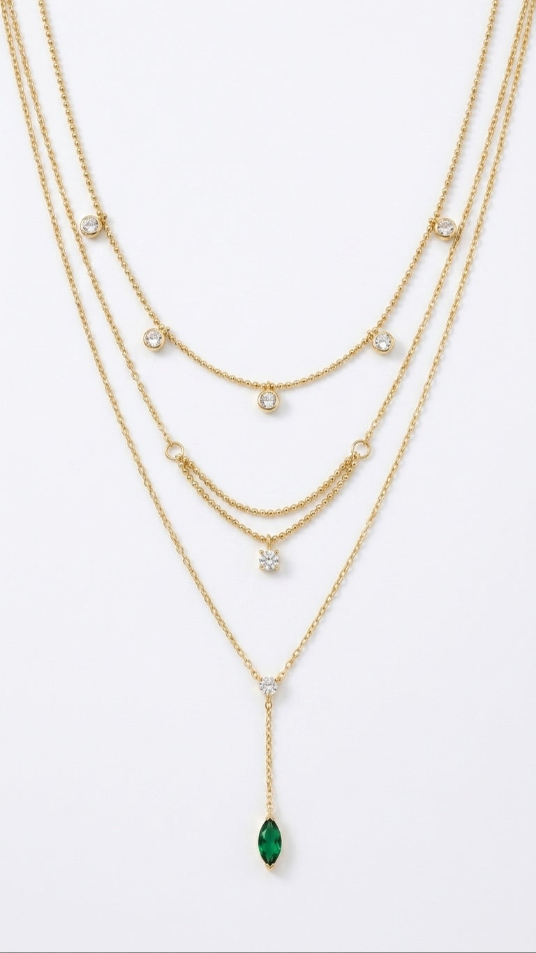3 set Lariat Necklace18K Gold Plated
