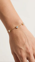 Heart stone 18K Gold Plated Bracelet