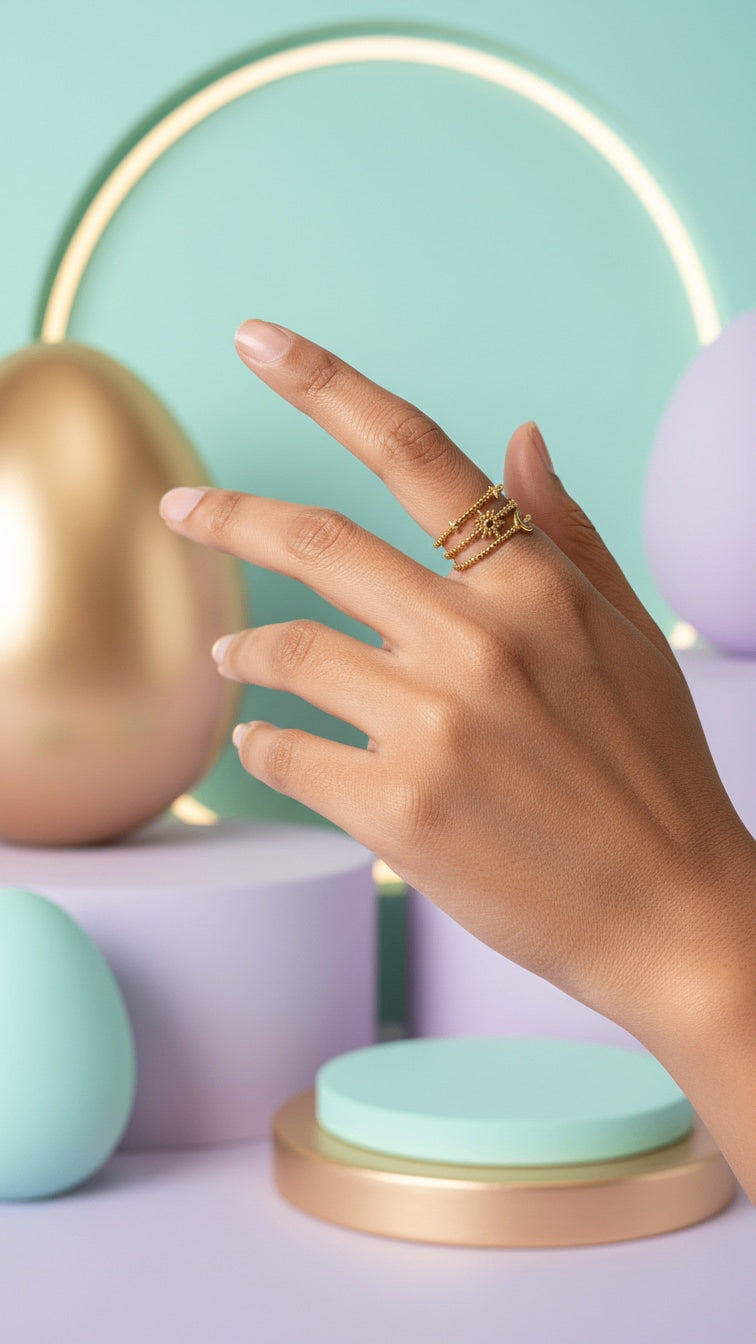 Astral Trio 18K Gold plated Ring