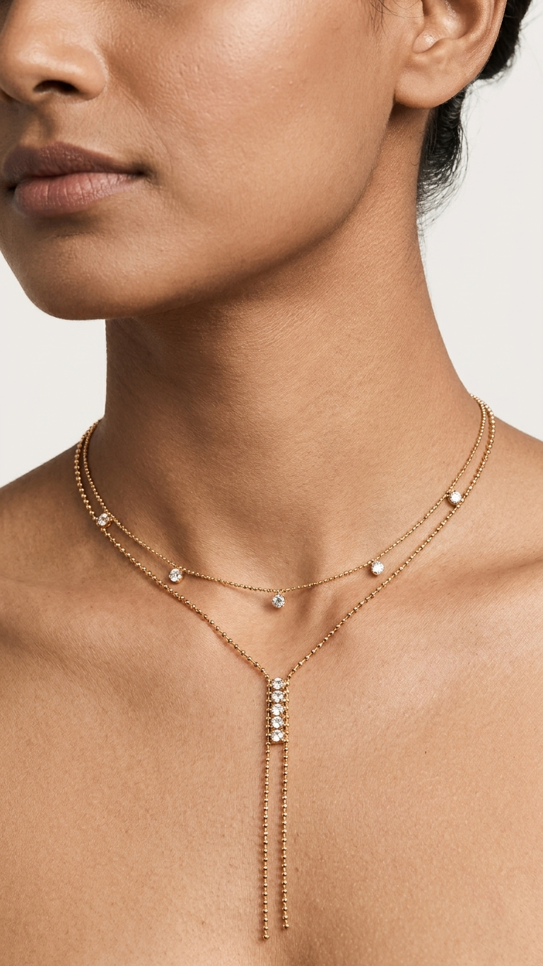 Emeris Duo 18k Gold plated Necklace