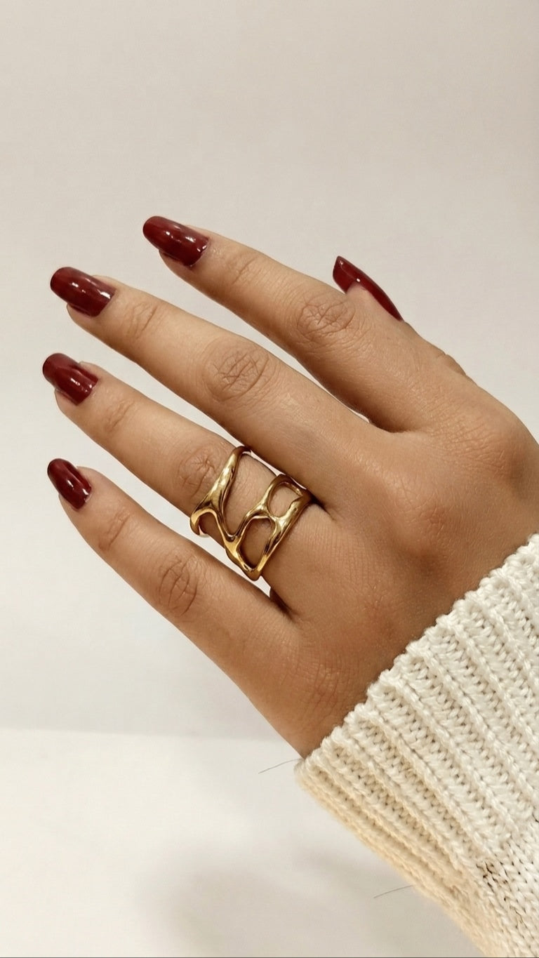 Groove Ring 18K Gold Plated