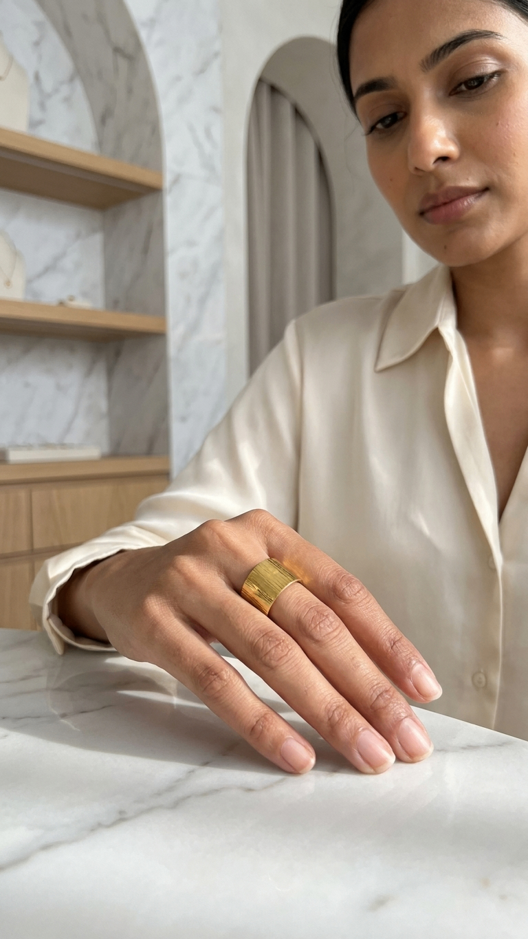 Cuff Ring 18K Gold Plated