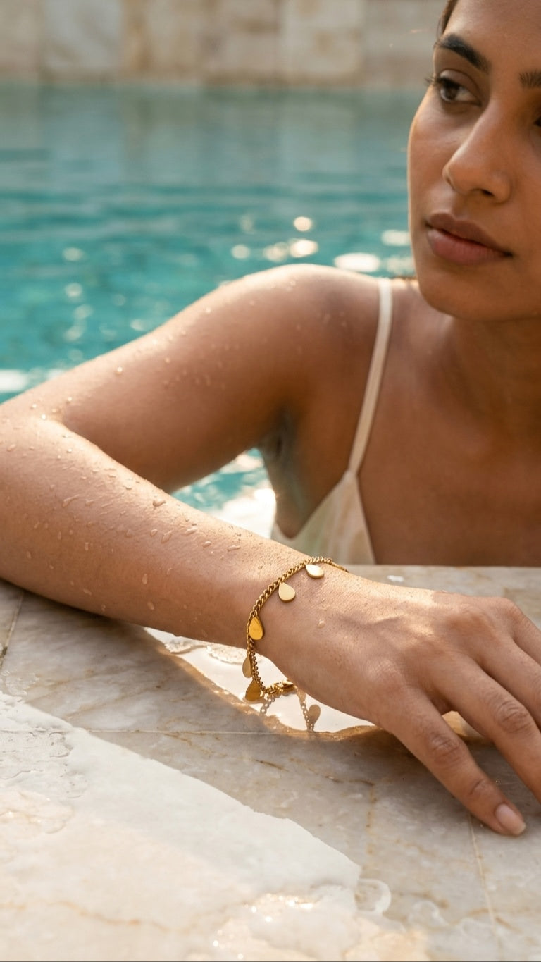Drop chain 18K Gold Plated Bracelet